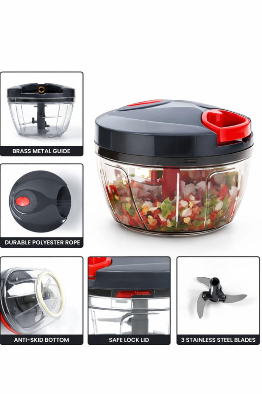 Manual Food Chopper | Hand Pull Vegetable Chopper – BPA Free